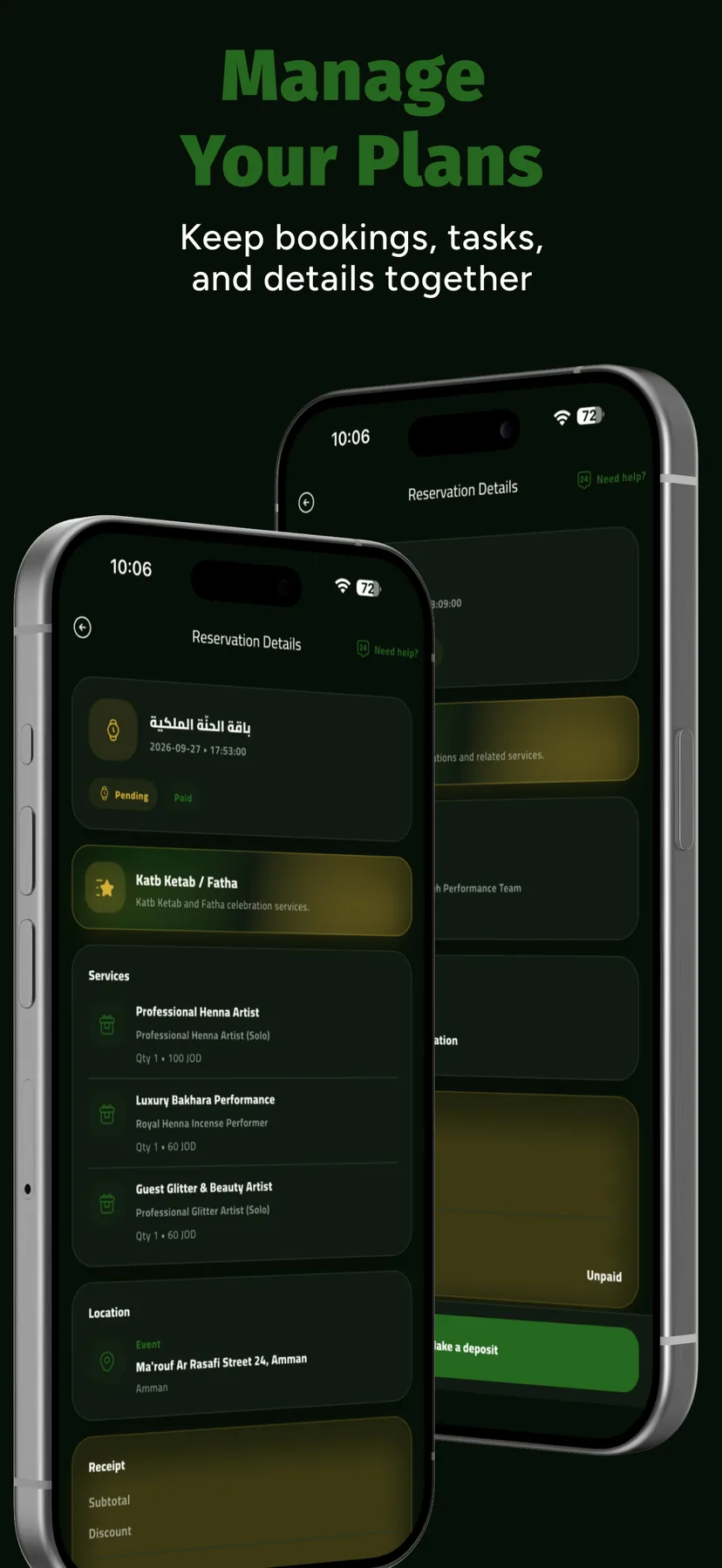 Manage Your Plans — Keep bookings, tasks, and details together